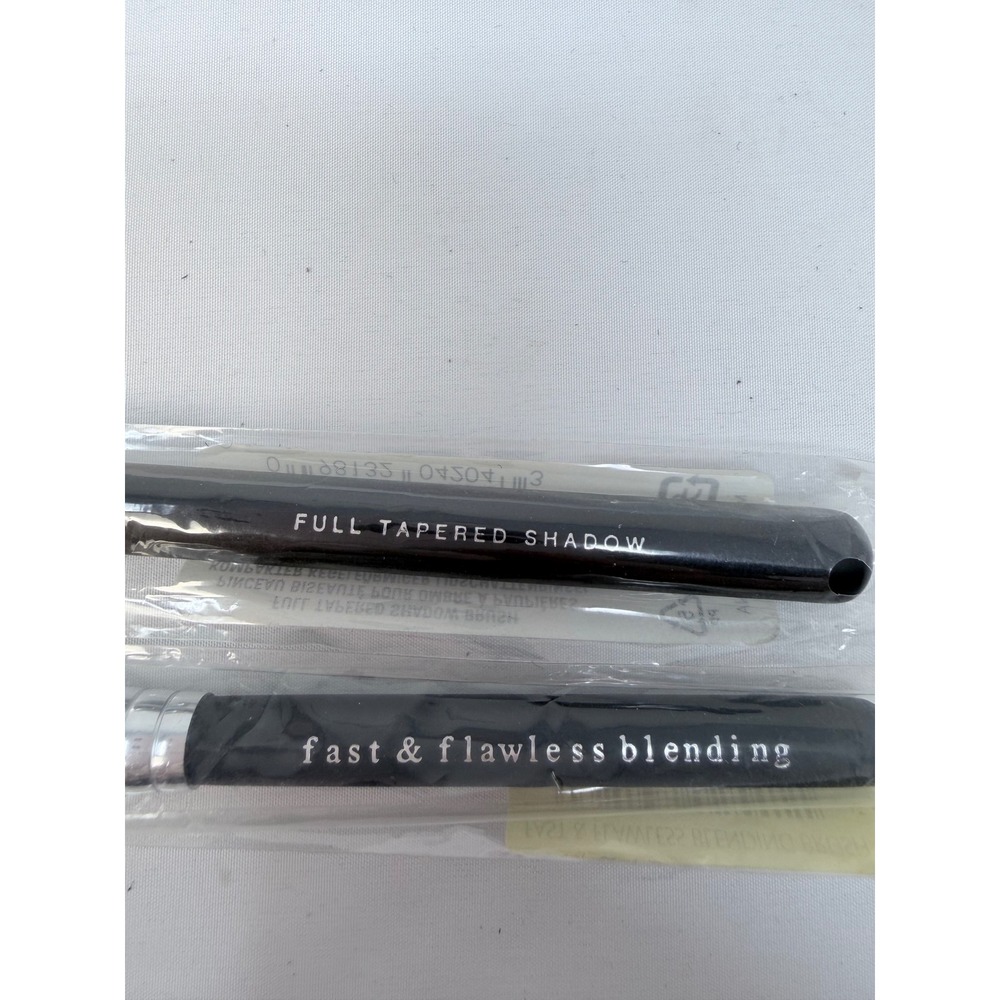 bareMinerals Full Tapered Shadow & Fast Flawless Blending Brush Set Black Silver